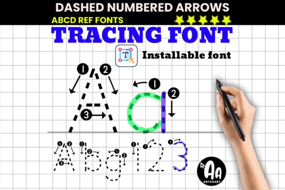 Abcd Ref Dashed Arrows Numbers: A Font for Polished Branding